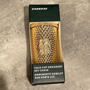 ✨NEW STARBUCKS Gold Studded Bling Ornament/Key Chain Winter 2022